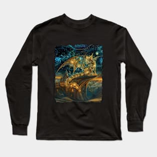 Mystic Fox Spirit - Fantasy Gargoyle Guardian Long Sleeve T-Shirt